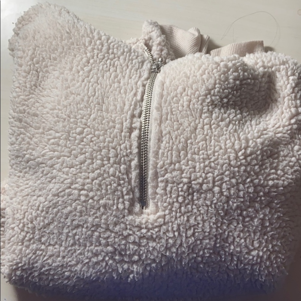 cream colored sherpa